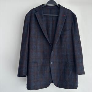 Lanificio di Pray Sport Coat 44R Plaid Wool Blend Rustic Unstructured Jacket